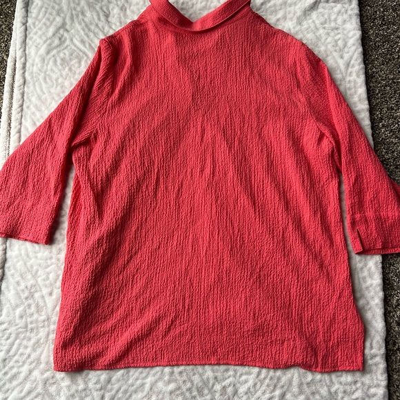 Alfred Dunner Coral Button Down 3/4 Sleeve Blouse Size L - Picture 7 of 7